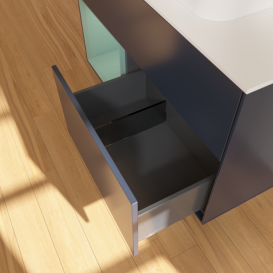 Тумба под раковину Villeroy & Boch Finion 100х50,1 см с подсветкой МДФ темно-синий матовый лак/стекло белое матовое G361GMHG