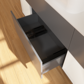 Тумба под раковину Villeroy & Boch Finion 160х50,1 см с подсветкой МДФ антрацит матовый лак/стекло белое матовое F741GFGK