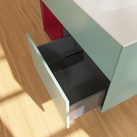 Тумба під раковину Villeroy & Boch Finion 100х50,1 см із підсвічуванням МДФ оливковий матовий лак/скло біле матове G361HBGM