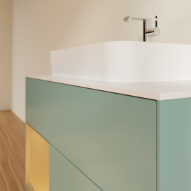 Тумба под раковину Villeroy & Boch Finion 100х50,1 см с подсветкой МДФ оливковый матовый лак/стекло белое матовое G361HFGM