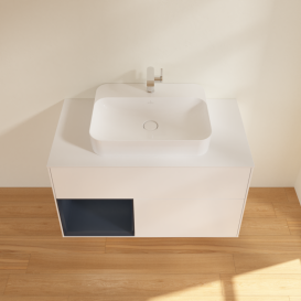 Тумба под раковину Villeroy & Boch Finion 100х50,1 см с подсветкой МДФ белый матовый лак/стекло белое матовое G361HGMT