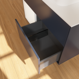 Тумба под раковину Villeroy & Boch Finion 100х50,1 см с подсветкой МДФ темно-синий матовый лак/стекло белое матовое G361MTHG