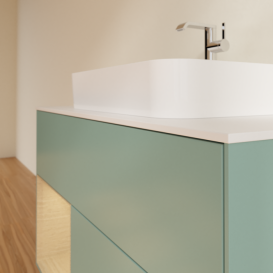Тумба под раковину Villeroy & Boch Finion 100х50,1 см с подсветкой МДФ оливковый матовый лак/стекло белое матовое G361PCGM