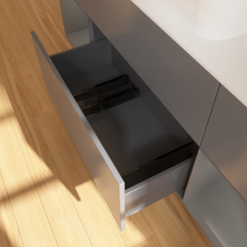 Тумба под раковину Villeroy & Boch Finion 160х50,1 см с подсветкой МДФ антрацит матовый лак/стекло белое матовое F741GKGK