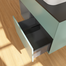 Тумба под раковину Villeroy & Boch Finion 100х50,1 см с подсветкой МДФ оливковый матовый лак/стекло черное матовое G362GKGM