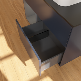 Тумба под раковину Villeroy & Boch Finion 100х50,1 см с подсветкой МДФ темно-синий матовый лак/стекло черное матовое G362GKHG