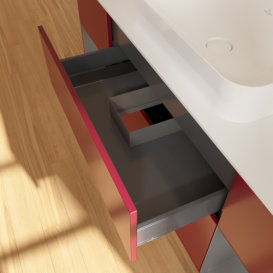 Тумба под раковину Villeroy & Boch Finion 160х50,1 см с подсветкой МДФ пион матовый лак/стекло белое матовое F741GKHB