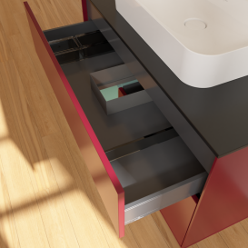 Тумба под раковину Villeroy & Boch Finion 100х50,1 см с подсветкой МДФ пион матовый лак/стекло черное матовое G362GMHB