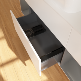 Тумба под раковину Villeroy & Boch Finion 160х50,1 см с подсветкой МДФ белый матовый лак/стекло белое матовое F741GKMT