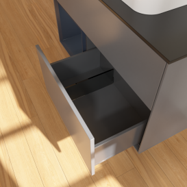 Тумба под раковину Villeroy & Boch Finion 100х50,1 см с подсветкой МДФ антрацит матовый лак/стекло черное матовое G362HGGK