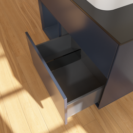 Тумба под раковину Villeroy & Boch Finion 100х50,1 см с подсветкой МДФ темно-синий матовый лак/стекло черное матовое G362HGHG