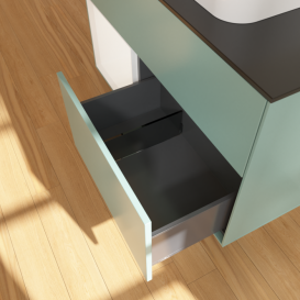 Тумба под раковину Villeroy & Boch Finion 100х50,1 см с подсветкой МДФ оливковый матовый лак/стекло черное матовое G362MTGM