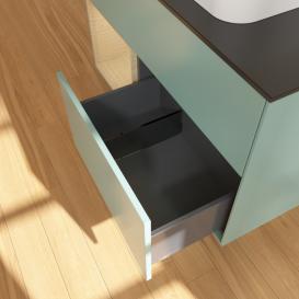 Тумба под раковину Villeroy & Boch Finion 100х50,1 см с подсветкой МДФ оливковый матовый лак/стекло черное матовое G362PCGM