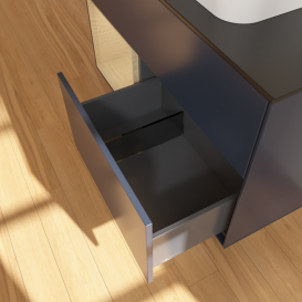 Тумба под раковину Villeroy & Boch Finion 100х50,1 см с подсветкой МДФ темно-синий матовый лак/стекло черное матовое G362PCHG