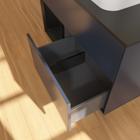 Тумба под раковину Villeroy & Boch Finion 100х50,1 см с подсветкой МДФ темно-синий матовый лак/стекло черное матовое G362PDHG