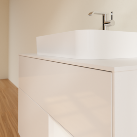 Тумба под раковину Villeroy & Boch Finion 100х50,1 см с подсветкой МДФ глянцевый белый лак/стекло белое матовое F371GFGF