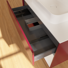 Тумба под раковину Villeroy & Boch Finion 100х50,1 см с подсветкой МДФ пион матовый лак/стекло белое матовое F371GFHB