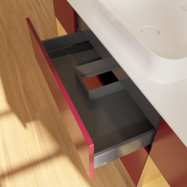 Тумба под раковину Villeroy & Boch Finion 160х50,1 см с подсветкой МДФ пион матовый лак/стекло белое матовое F741HFHB