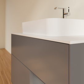 Тумба под раковину Villeroy & Boch Finion 100х50,1 см с подсветкой МДФ антрацит матовый лак/стекло белое матовое F371GKGK