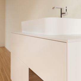 Тумба под раковину Villeroy & Boch Finion 100х50,1 см с подсветкой МДФ белый матовый лак/стекло белое матовое F371GNMT