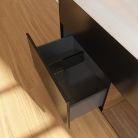 Тумба под раковину Villeroy & Boch Finion 100х50,1 см с подсветкой МДФ черный матовый лак/стекло белое матовое F371GNPD