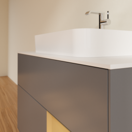 Тумба под раковину Villeroy & Boch Finion 100х50,1 см с подсветкой МДФ антрацит матовый лак/стекло белое матовое F371HFGK