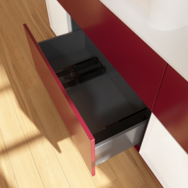 Тумба под раковину Villeroy & Boch Finion 160х50,1 см с подсветкой МДФ пион матовый лак/стекло белое матовое F741MTHB