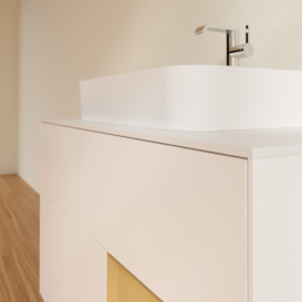 Тумба под раковину Villeroy & Boch Finion 100х50,1 см с подсветкой МДФ белый матовый лак/стекло белое матовое F371HFMT