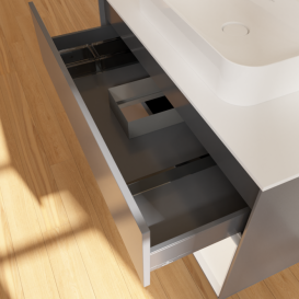 Тумба под раковину Villeroy & Boch Finion 100х50,1 см с подсветкой МДФ антрацит матовый лак/стекло белое матовое F371MTGK