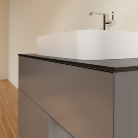 Тумба под раковину Villeroy & Boch Finion 100х50,1 см с подсветкой МДФ антрацит матовый лак/стекло черное матовое F372GKGK