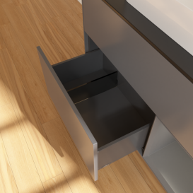 Тумба под раковину Villeroy & Boch Finion 100х50,1 см с подсветкой МДФ антрацит матовый лак/стекло черное матовое F372GKGK