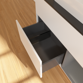 Тумба под раковину Villeroy & Boch Finion 100х50,1 см с подсветкой МДФ белый матовый лак/стекло черное матовое F372GKMT