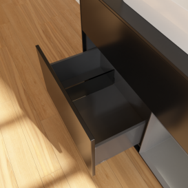 Тумба под раковину Villeroy & Boch Finion 100х50,1 см с подсветкой МДФ черный матовый лак/стекло черное матовое F372GKPD