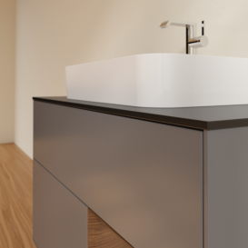 Тумба под раковину Villeroy & Boch Finion 100х50,1 см с подсветкой МДФ антрацит матовый лак/стекло черное матовое F372GNGK