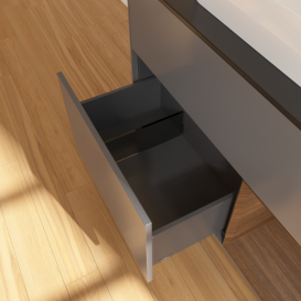 Тумба под раковину Villeroy & Boch Finion 100х50,1 см с подсветкой МДФ антрацит матовый лак/стекло черное матовое F372GNGK