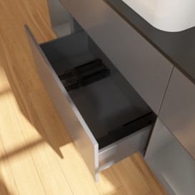 Тумба под раковину Villeroy & Boch Finion 160х50,1 см с подсветкой МДФ антрацит матовый лак/стекло черное матовое F742GKGK