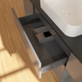 Тумба под раковину Villeroy & Boch Finion 160х50,1 см с подсветкой МДФ антрацит матовый лак/стекло черное матовое F742GKGK