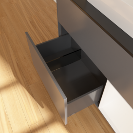 Тумба под раковину Villeroy & Boch Finion 100х50,1 см с подсветкой МДФ антрацит матовый лак/стекло черное матовое F372MTGK