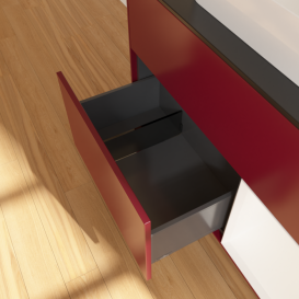 Тумба под раковину Villeroy & Boch Finion 100х50,1 см с подсветкой МДФ пион матовый лак/стекло черное матовое F372MTHB