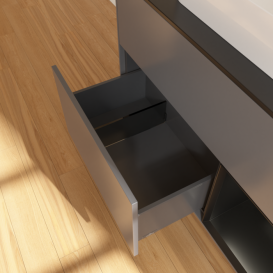 Тумба под раковину Villeroy & Boch Finion 100х50,1 см с подсветкой МДФ антрацит матовый лак/стекло черное матовое F372PDGK