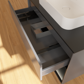 Тумба под раковину Villeroy & Boch Finion 100х50,1 см с подсветкой МДФ антрацит матовый лак/стекло черное матовое F372PDGK