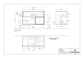 Тумба под раковину Villeroy & Boch Finion 100х50,1 см с подсветкой МДФ оливковый матовый лак/стекло белое матовое F371GFGM