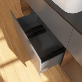 Тумба под раковину Villeroy & Boch Finion 160х50,1 см с подсветкой МДФ антрацит матовый лак/стекло черное матовое F742GNGK