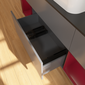 Тумба під раковину Villeroy & Boch Finion 160х50,1 см із підсвічуванням МДФ антрацит матовий лак/скло чорне матове F742HBGK