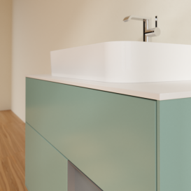 Тумба под раковину Villeroy & Boch Finion 100х50,1 см с подсветкой МДФ оливковый матовый лак/стекло белое матовое F371GKGM