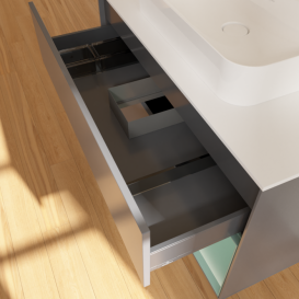 Тумба под раковину Villeroy & Boch Finion 100х50,1 см с подсветкой МДФ антрацит матовый лак/стекло белое матовое F371GMGK