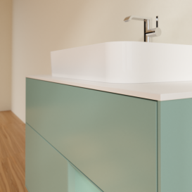 Тумба под раковину Villeroy & Boch Finion 100х50,1 см с подсветкой МДФ оливковый матовый лак/стекло белое матовое F371GMGM
