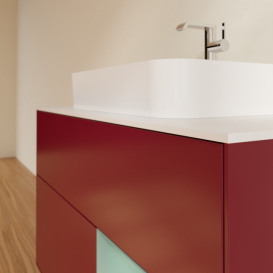 Тумба под раковину Villeroy & Boch Finion 100х50,1 см с подсветкой МДФ пион матовый лак/стекло белое матовое F371GMHB