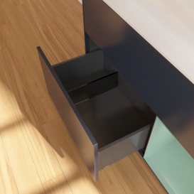 Тумба под раковину Villeroy & Boch Finion 100х50,1 см с подсветкой МДФ темно-синий матовый лак/стекло белое матовое F371GMHG