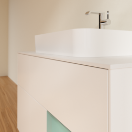 Тумба під раковину Villeroy & Boch Finion 100х50,1 см із підсвічуванням МДФ білий матовий лак/скло біле матове F371GMMT